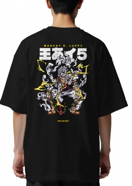 Pop Culture - Oversized T-Shirt One Piece Luffy Gear 5 Pop Culture Black
