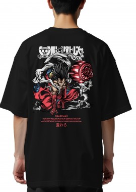 Pop Culture - Oversized T-Shirt One Piece Luffy Snakeman Pop Culture Black