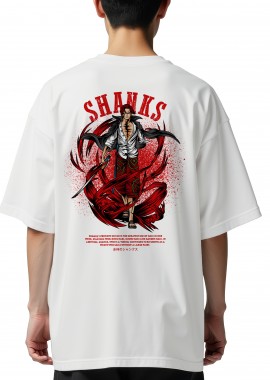 Pop Culture - Oversized T-Shirt One Piece Shanks Pop Culture White