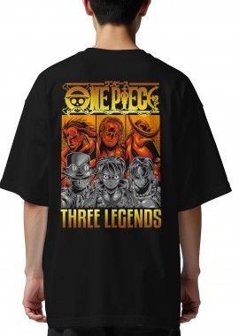 Pop Culture - Oversized T-Shirt One Piece Three Legends Pop Culture Black
