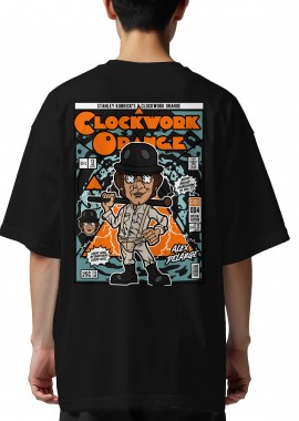 Pop Culture - Oversized T-Shirt Alex Delarge Clockwork Orange Pop Culture Black