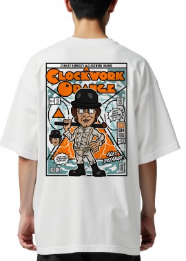 Pop Culture - Oversized T-Shirt Alex Delarge Clockwork Orange Pop Culture White