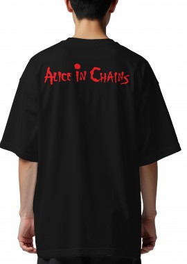 Rock Avenue - Oversized T-Shirt Alice In Chains Logo Name Art Rock Avenue Black