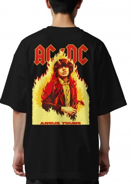 Oversized T-Shirt Angus Young Art1 Rock Avenue Black