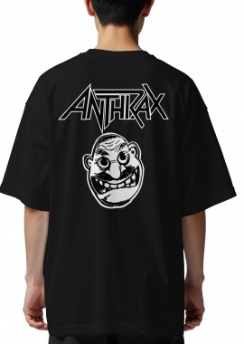 Rock Avenue - Oversized T-Shirt Anthrax Not Man Rock Avenue Black