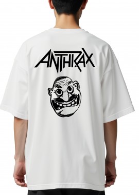 Rock Avenue - Oversized T-Shirt Anthrax Not Man Rock Avenue White