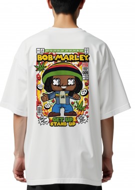 Pop Culture - Oversized T-Shirt Bob Marley Pop Culture White