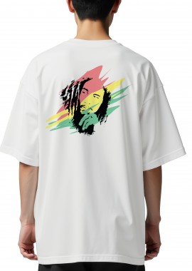Rock Avenue - Oversized T-Shirt Bob Marley Art2 Rock Avenue White