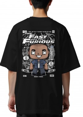 Pop Culture - Oversized T-Shirt Dom Toretto Fast and Furious Pop Culture Black