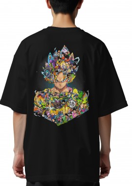 Pop Culture - Oversized T-Shirt Dragon Ball Illustration Pop Culture Black