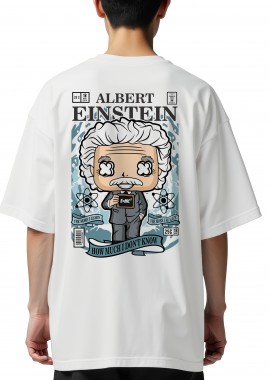 Oversized T-Shirt Einstein Pop Culture White