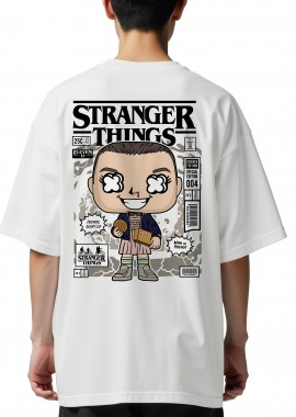Pop Culture - Oversized T-Shirt Eleven With Eggos Stranger Things Pop Culture White