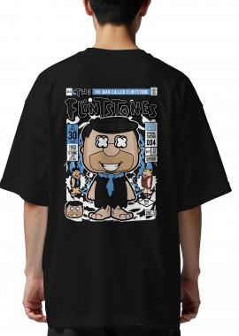 Pop Culture - Oversized T-Shirt Fred Flinstones Pop Culture Black