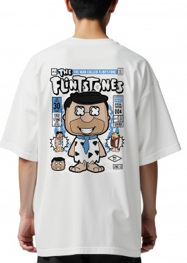 Pop Culture - Oversized T-Shirt Fred Flinstones Pop Culture White