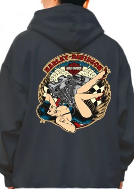 Pop Culture - Hoodie Harley Davidson Doll Pop Culture Black