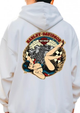 Pop Culture - Hoodie Harley Davidson Doll Pop Culture White