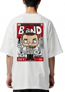 Pop Culture - Oversized T-Shirt James Bond Pop Culture White