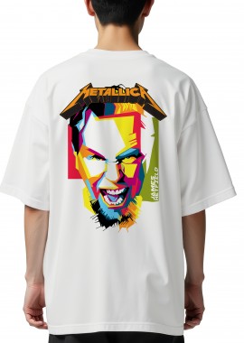 Oversized T-Shirt James Hetfield 1 Rock Avenue White