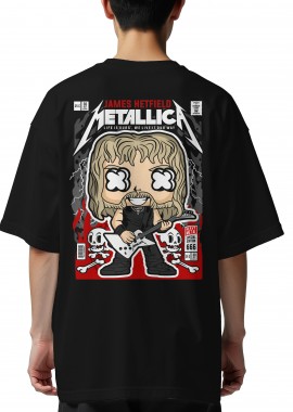 Pop Culture - Oversized T-Shirt James Hetfield Metallica Pop Culture Black