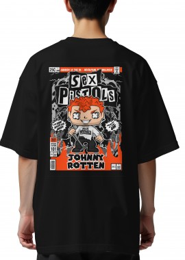 Oversized T-Shirt Johnny Rotten Sex Pistols Pop Culture Black