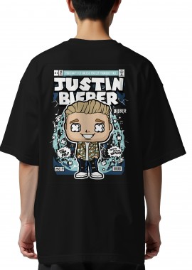 Pop Culture - Oversized T-Shirt Justin Bieber Pop Culture Black