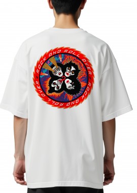 Rock Avenue - Oversized T-Shirt KISS Rock N Roll Rock Avenue White