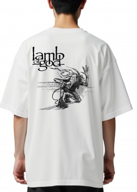 Oversized T-Shirt Lamb Of God Rock Avenue White