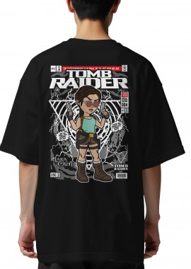 Pop Culture - Oversized T-Shirt Lara Croft Tomb Raider Pop Culture Black