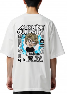 Pop Culture - Oversized T-Shirt Machine Gun Kelly Pop Culture White