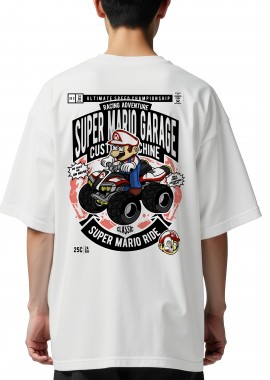 Pop Culture - Oversized T-Shirt Mario Ride Pop Culture White