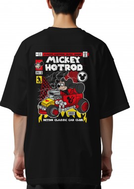 Pop Culture - Oversized T-Shirt Mickey Hot Rod Pop Culture Black