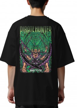 Pop Culture - Oversized T-Shirt Pirate Hunter One Piece Pop Culture Black