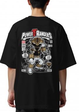 Oversized T-Shirt Power Ranger Pop Culture Black