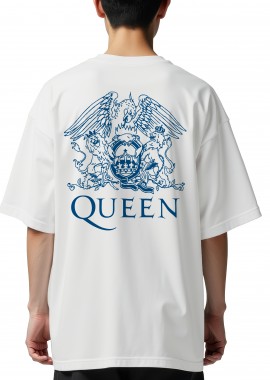 Oversized T-Shirt Queen Art2 Rock Avenue White