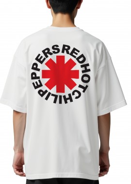 Oversized T-Shirt Rhcp Band Logo Art Rock Avenue White