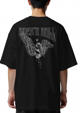 Oversized T-Shirt Rock n Roll Pop Culture Black