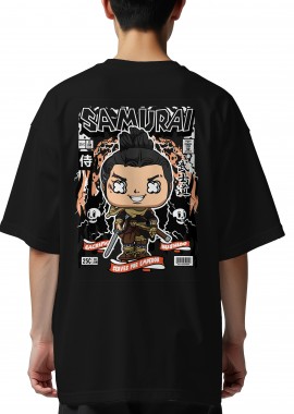 Pop Culture - Oversized T-Shirt Samurai Pop Culture Black