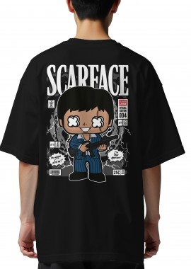 Pop Culture - Oversized T-Shirt Scarface Tony Montana Pop Culture Black