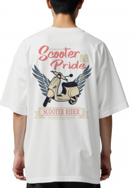 Pop Culture - Oversized T-Shirt Scooter Pride Pop Culture White