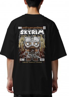 Pop Culture - Oversized T-Shirt Skyrim Pop Culture Black