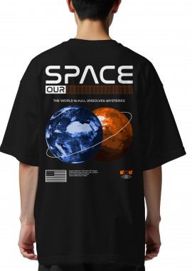 Pop Culture - Oversized T-Shirt Space Pop Culture Black
