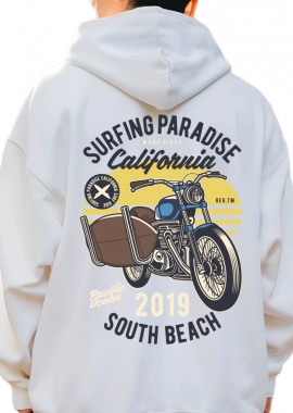Hoodie Surfboard Ride Pop Culture White