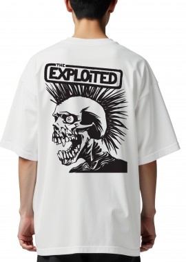Rock Avenue - Oversized T-Shirt The Exploited B W Rock Avenue White