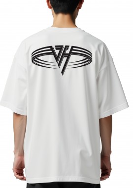 Rock Avenue - Oversized T-Shirt Van Halen Band Logo Design Rock Avenue White