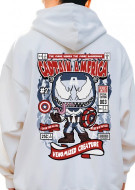 Pop Culture - Hoodie Venom Captain America Pop Culture White