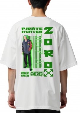 Oversized T-Shirt Zoro One Piece Pop Culture White