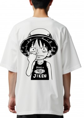 Pop Culture - Oversized T-Shirt Kid Luffy One Piece Pop Culture White