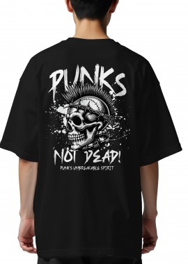 Oversized T-Shirt Punk Is Not Dead Pop Culture Black