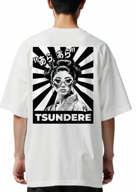 Pop Culture - Oversized T-Shirt Tsundere Pop Culture White