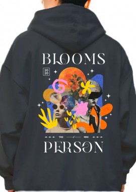 Hoodie Blooms Person Pop Culture Black